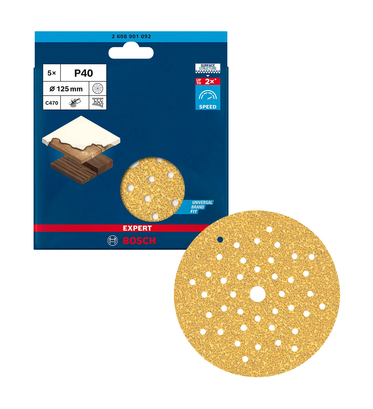 Disc de vidre Expert C470 125mm per a polidores orbitals 5uds Bosch