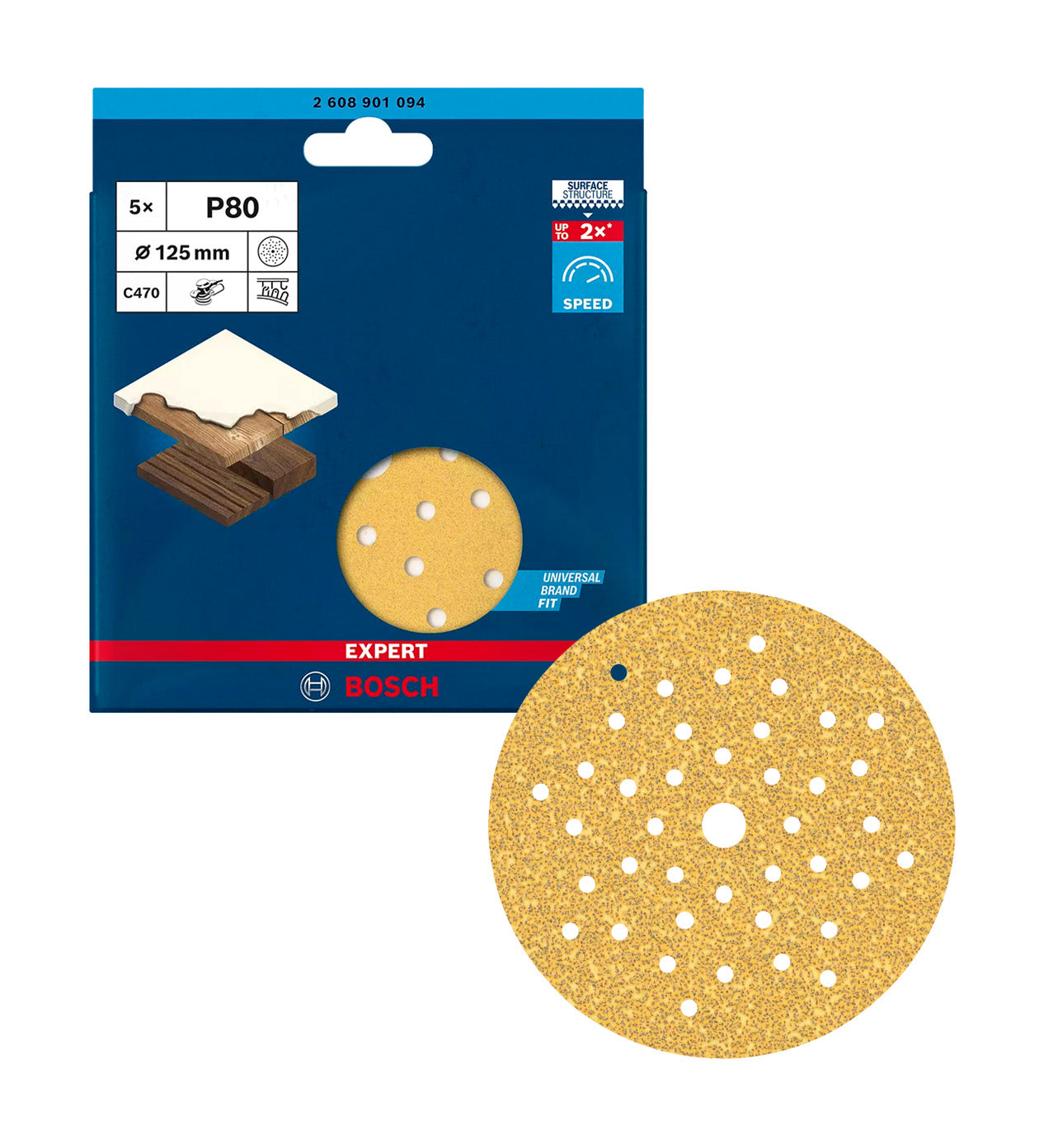 Disc de vidre Expert C470 125mm per a polidores orbitals 5uds Bosch