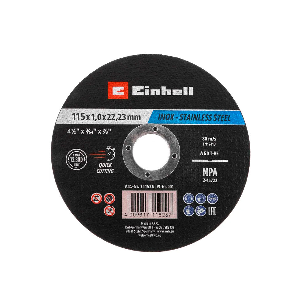Cubell de 50 discos de tall per a inox 115x1mm Einhell