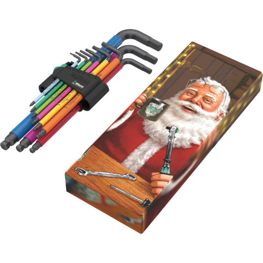 Joc de claus Allen mètriques 950/9 Hex-Plus Multicolour Wera - Edició de Nadal