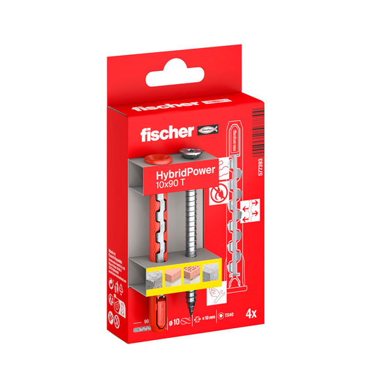 Caixa de 4 tacs de niló i acer HybridPower 10 x 90 FUS Fischer
