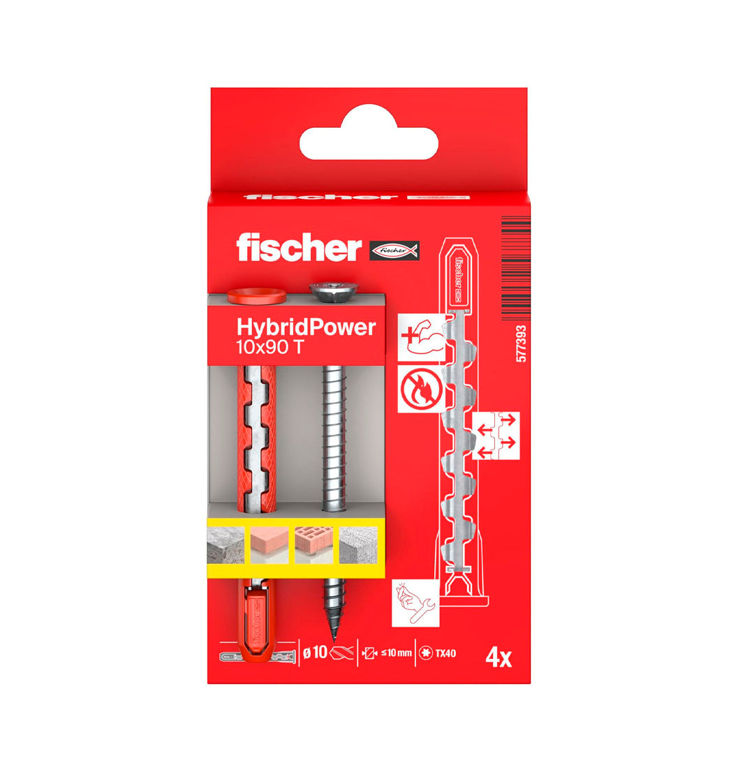 Caixa de 4 tacs de niló i acer HybridPower 10 x 90 FUS Fischer
