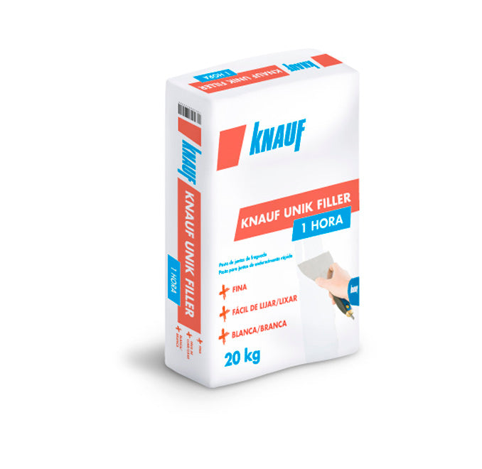 Sac de pasta de juntes de fraguat ràpid 20kg Knauf Unik Filler 1h