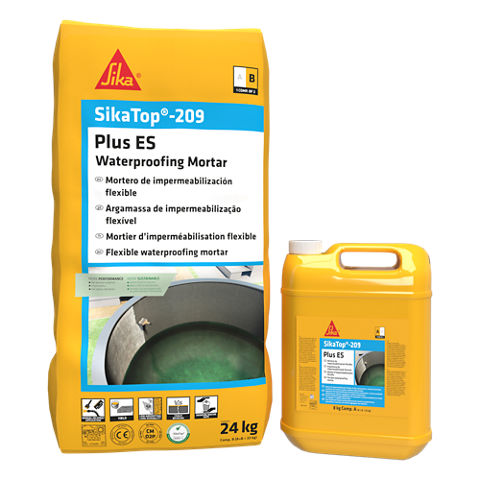 Morter bicomponent impermeabilitzant SikaTop-209 Plus ES 24kg Sika