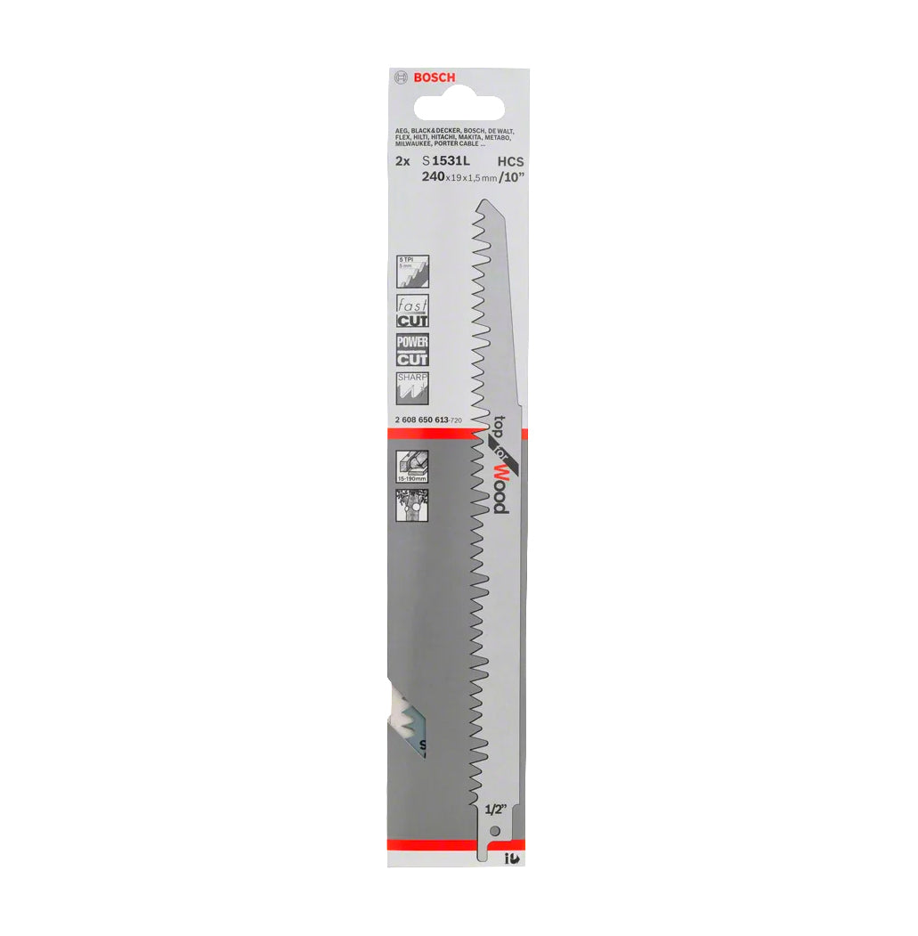 Fulla de serra de sabre 240mm S 1531 L 2uds Bosch