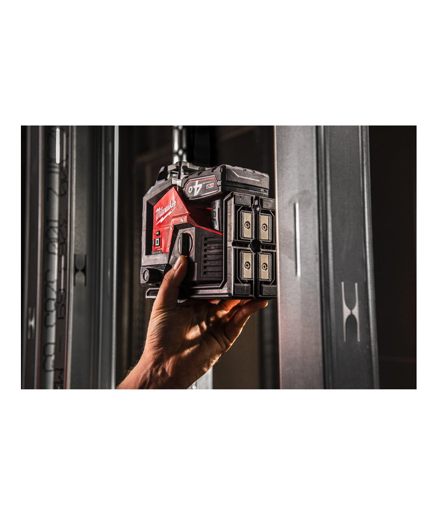Nivell làser de 3 línies verd M12 amb bateria + carregador + maletí Milwaukee M123PL-401C