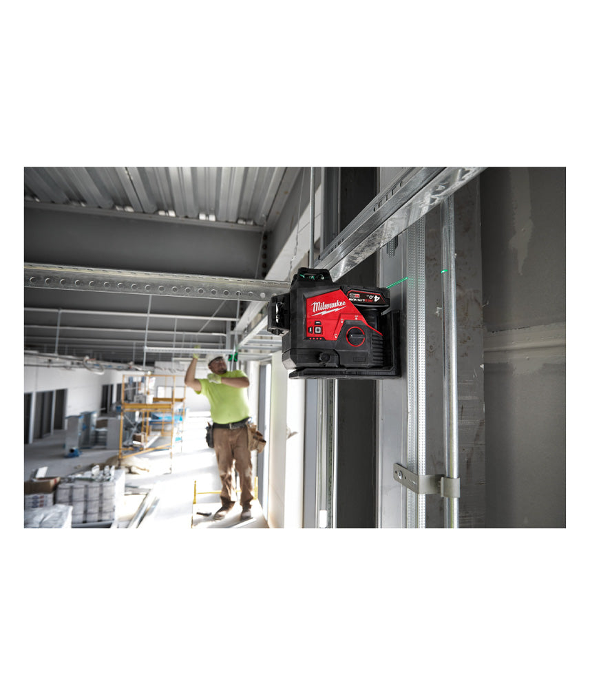 Nivell làser de 3 línies verd M12 amb bateria + carregador + maletí Milwaukee M123PL-401C