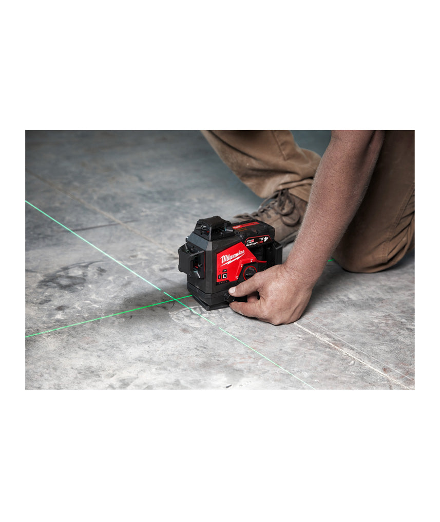 Nivell làser de 3 línies verd M12 amb bateria + carregador + maletí Milwaukee M123PL-401C