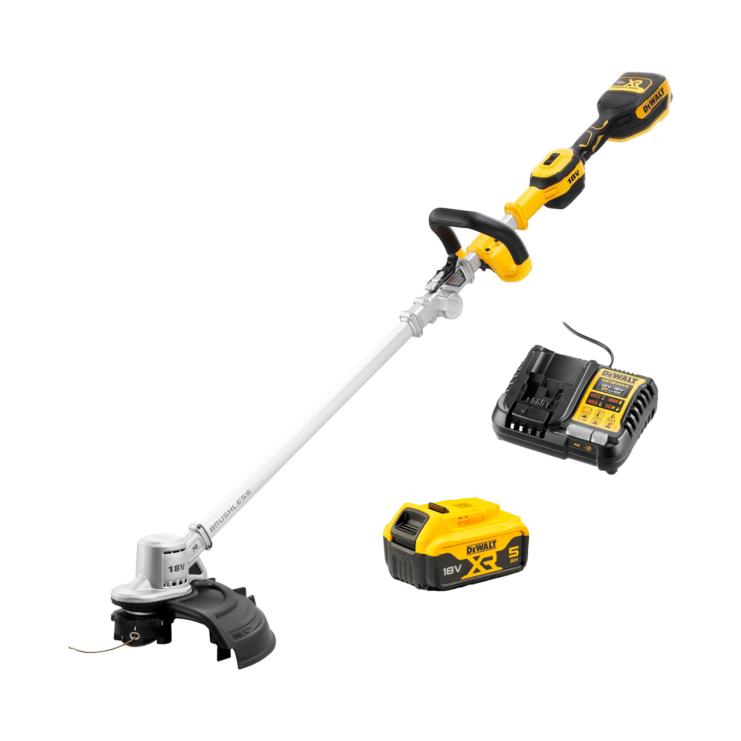 Desbrossadora de vores XR 18V 36 cm amb mànec plegable, bateria i carregador Dewalt DCMST561P1