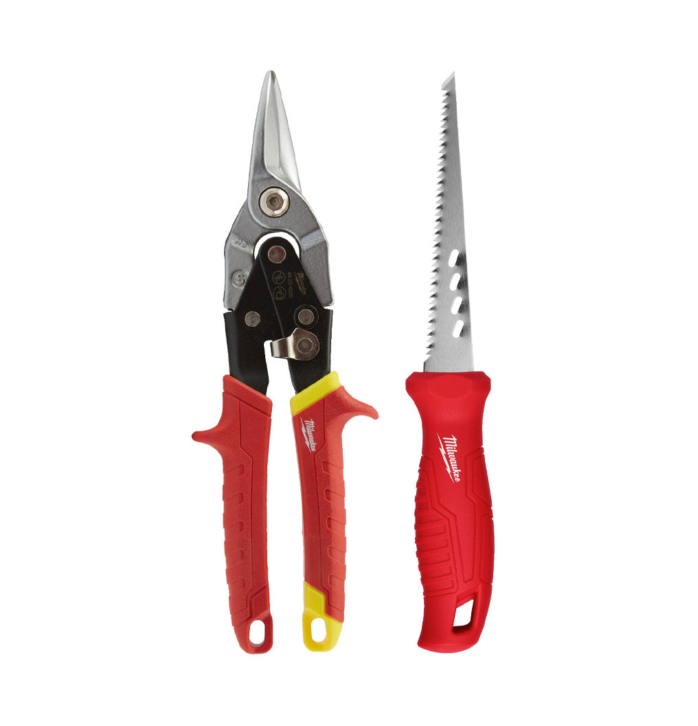 Kit per a placa de guix amb tisora talla-xapes i xerrac Milwaukee