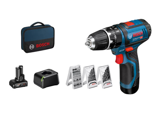 Trepant GSB 12V-15 + bateria de 2Ah + joc de 25 puntes + carregador Bosch