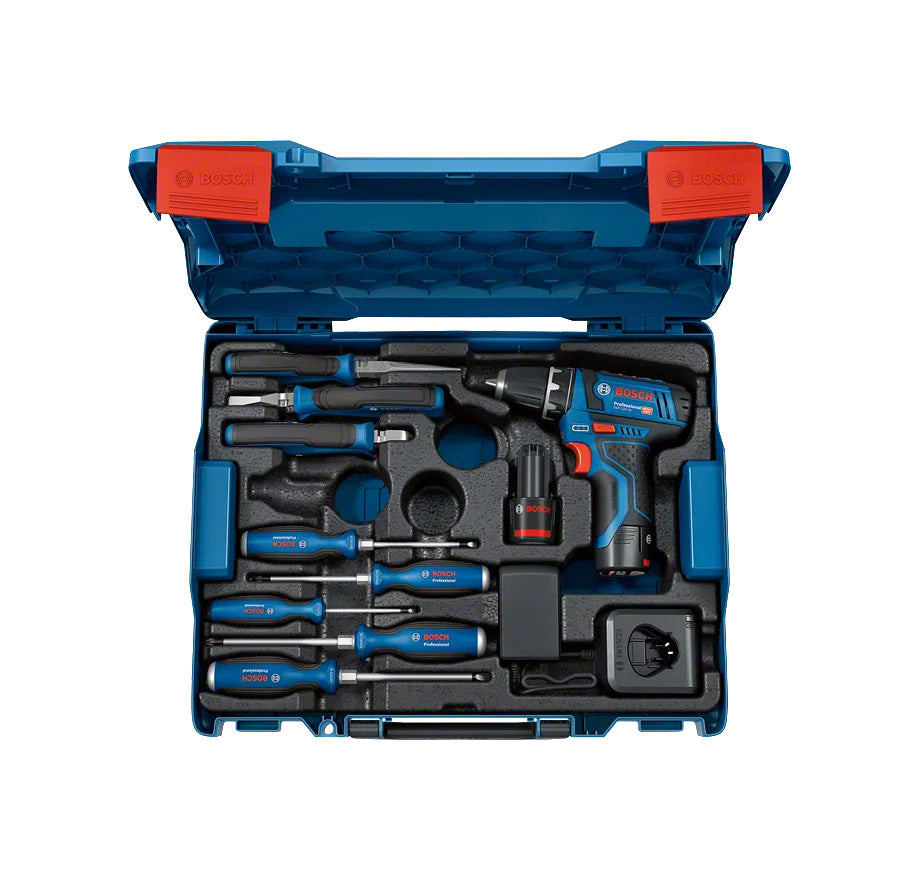Set d’atrellador GSR 12V-15 i eines manuals Pro Bosch