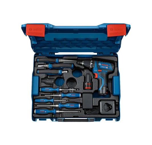 Set d’atrellador GSR 12V-15 i eines manuals Pro Bosch