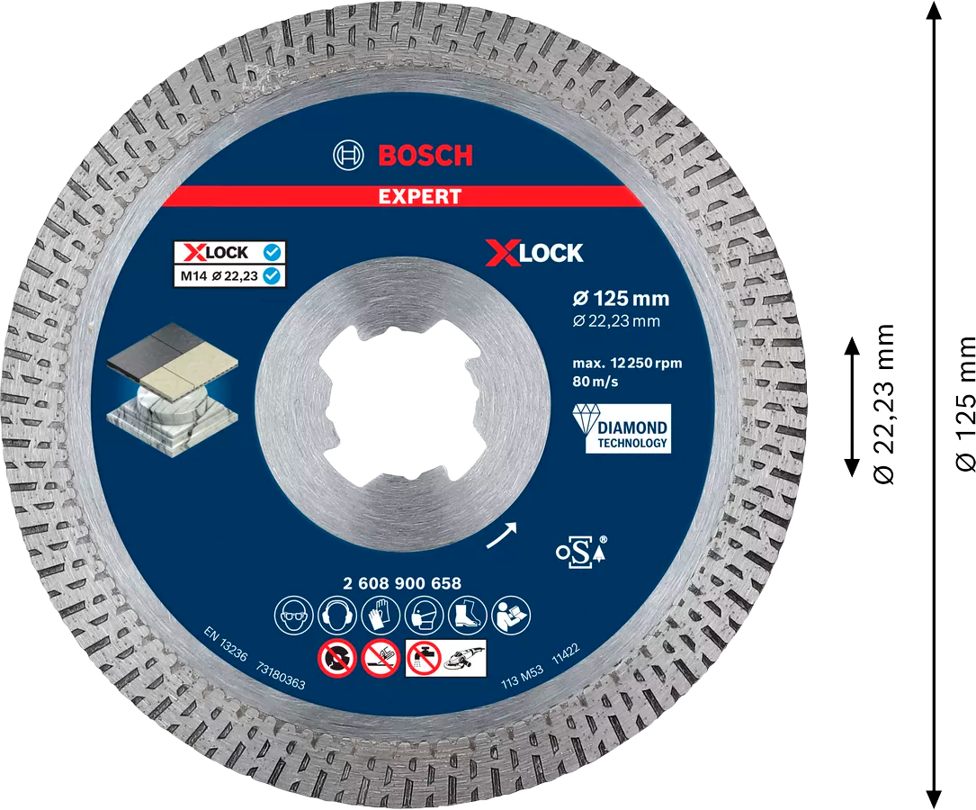 Disc de diamant 125mm Expert Hard Ceramic Bosch