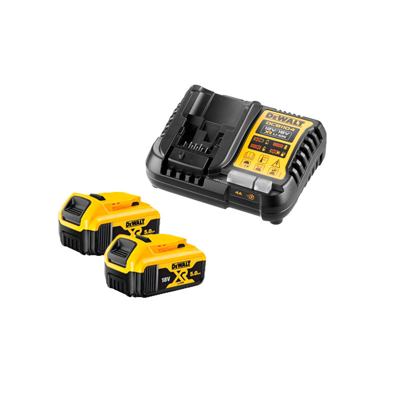 Set de 2 bateries de carril XR LI-ION 5 A.H i carregador Dewalt DCB1104P2