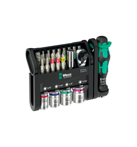 Tool-Check Modular Imperial 1 Set compacte de 21 peces amb carraca i mànec Kraftform Wera 049001