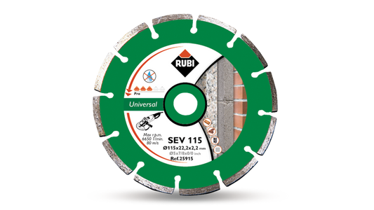 Disco diamante general obra SEGMENTADO SEV-115 PRO Rubi